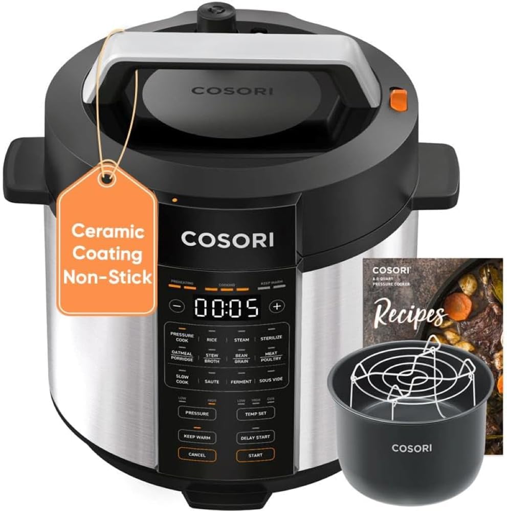 Slow Cooker Ceramic - Pressure Cooker 6QT 9-in-1 Multi Cooker,