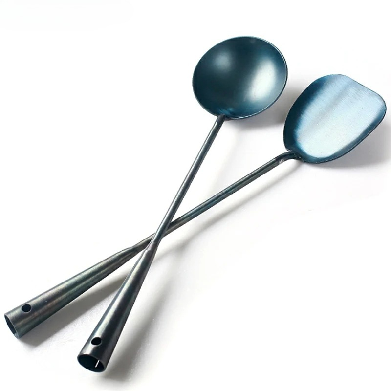 Kitchen Appliances Store - Traditional Iron Wok Spatula Spoon Kitchen