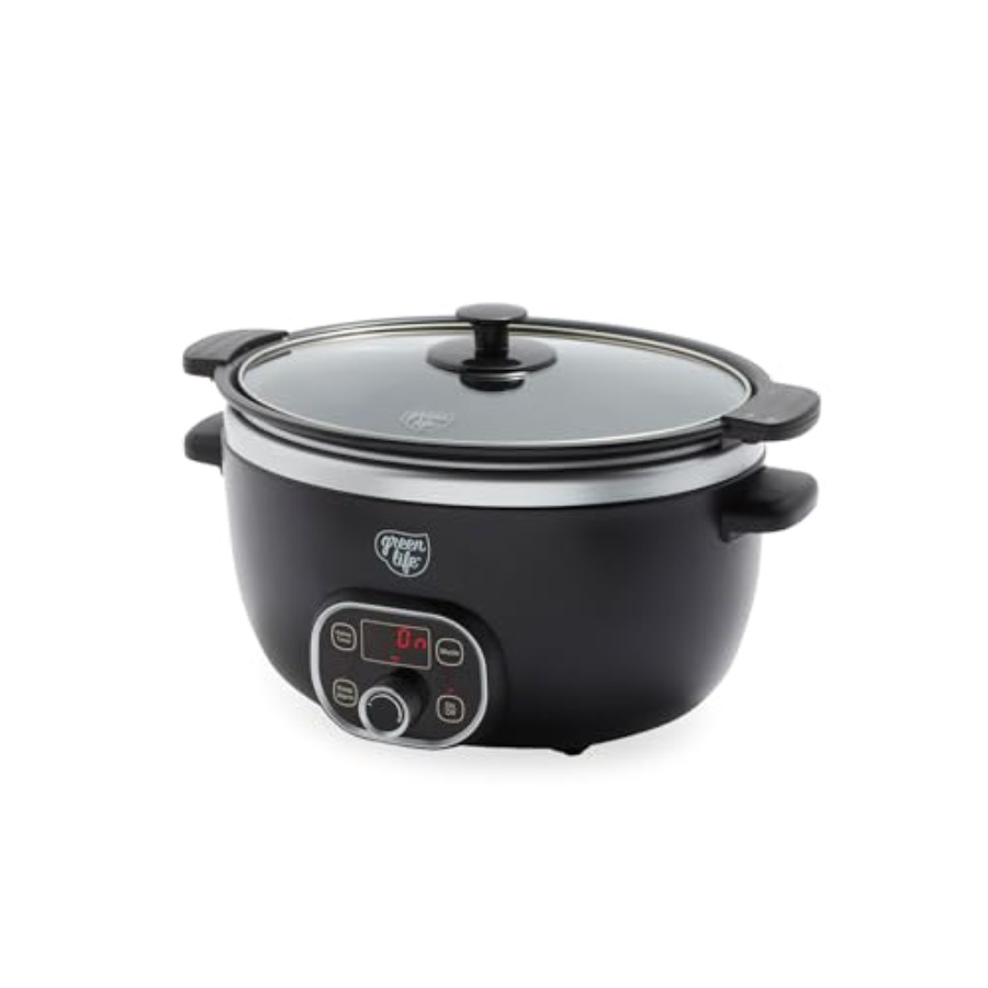 Slow Cooker Ceramic - 6QT Slow Cooker, Non-Toxic PFAS-Free Ceramic