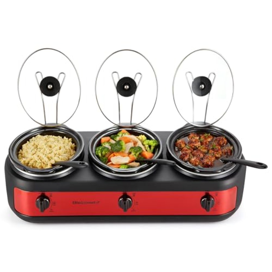 Slow Cooker Ceramic - Maxi-Matic Triple Slow Cooker Buffet Server