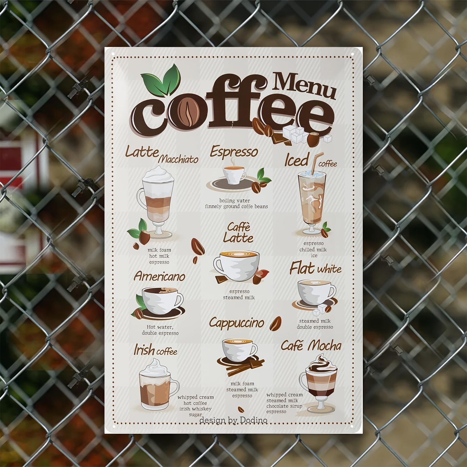Kitchen Appliances Store - Art Decor Style Coffee Menu Tin