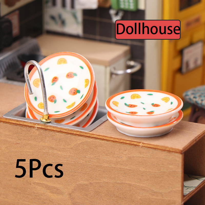 5Pcs 1/12 Dollhouse Mini Plate - Kitchen Appliances Store 评论和价格