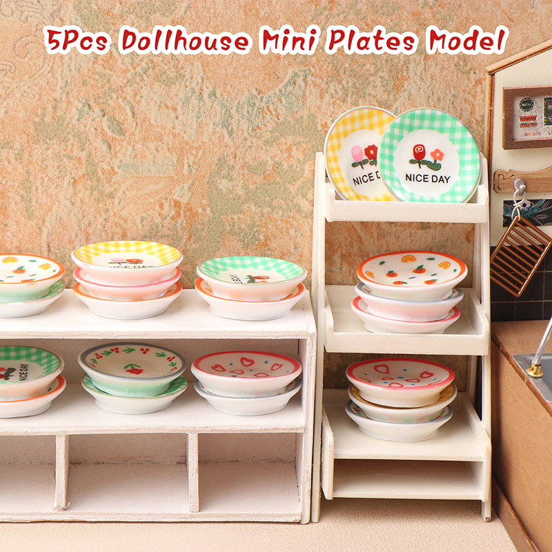 5Pcs 1/12 Dollhouse Mini Plate - Kitchen Appliances Store 评论和价格