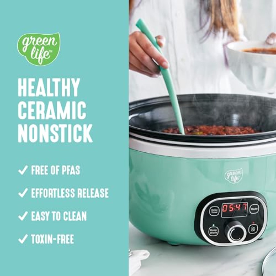 6QT Ceramic Slow Cooker, PFAS- - Slow Cooker Ceramic 评论和价格