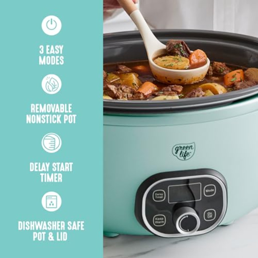 6QT Ceramic Slow Cooker, PFAS- - Slow Cooker Ceramic 评论和价格