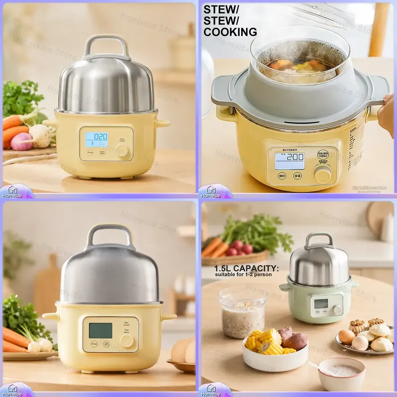 1.5L Electric Steamer Pot with - Kitchen Appliances Small 评论和价格