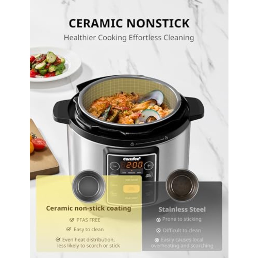 7-in-1 Small Electric Pressure - Slow Cooker Ceramic 评论和价格
