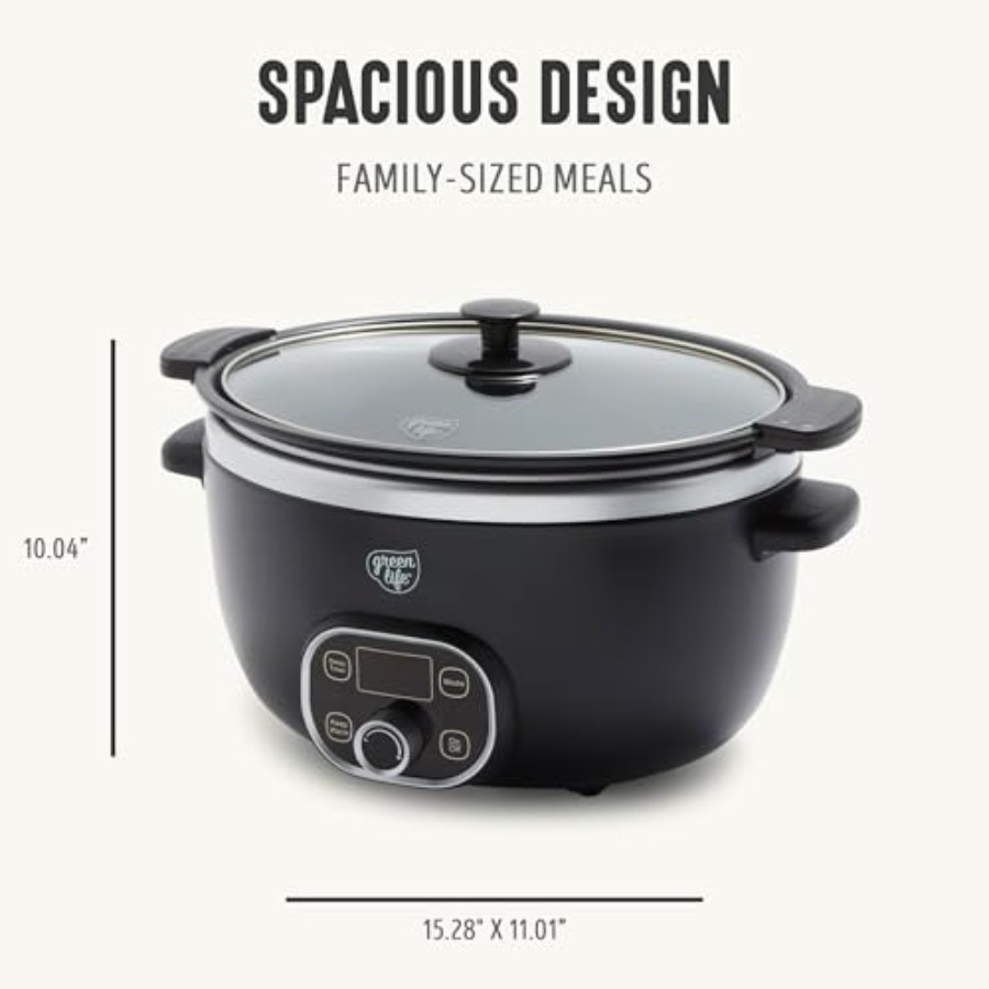 6QT Slow Cooker, Non-Toxic PFA - Slow Cooker Ceramic 评论和价格