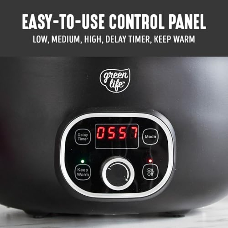 6QT Slow Cooker, Non-Toxic PFA - Slow Cooker Ceramic 评论和价格