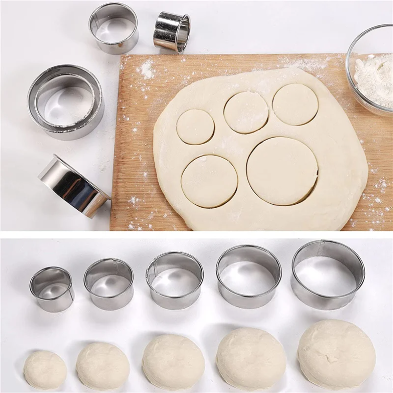 5PCS Round Stainless Steel Bis - Kitchen Appliances For Baking 评论和价格