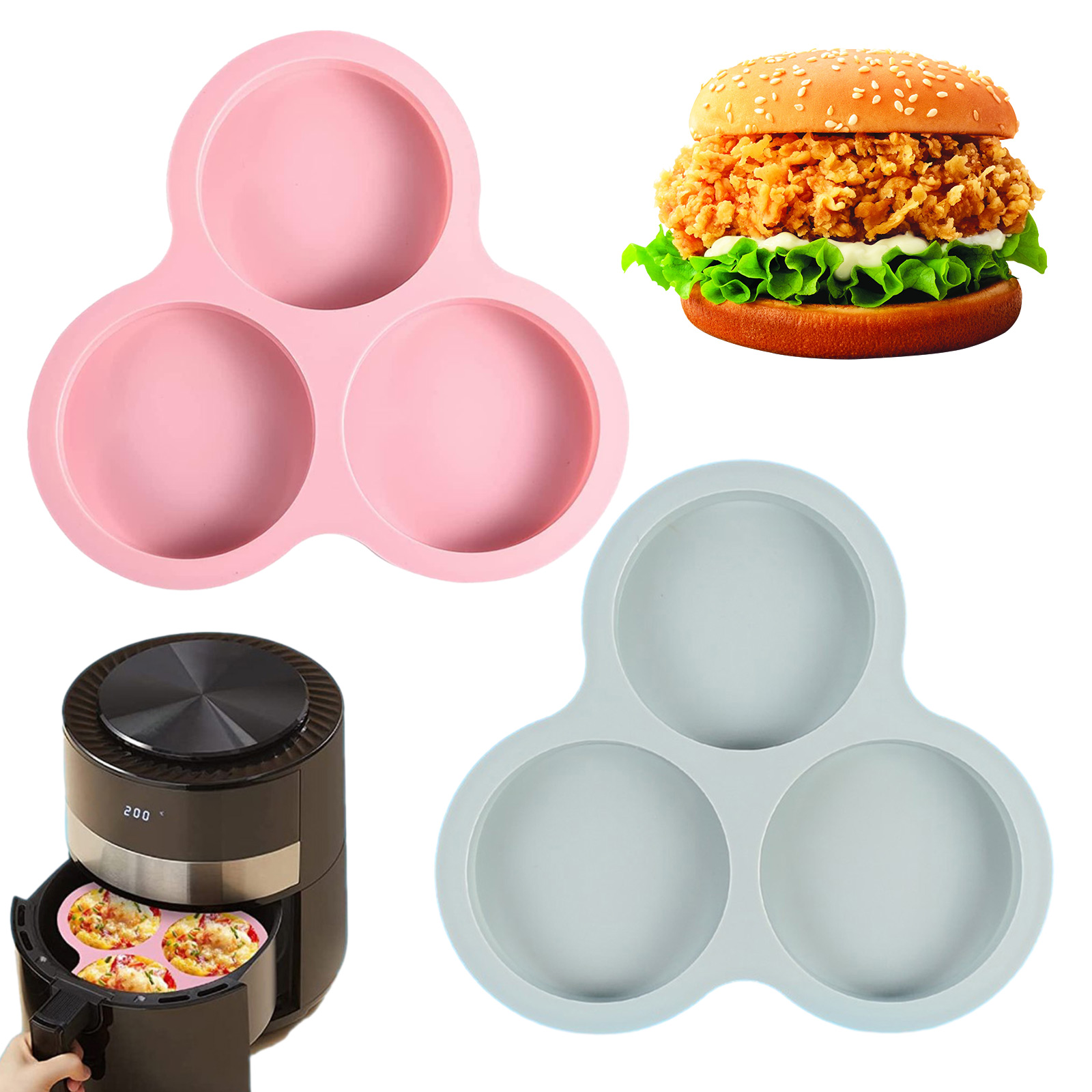 1/2pcs Silicone Air Fryer Egg  - Kitchen Appliances For Baking 评论和价格