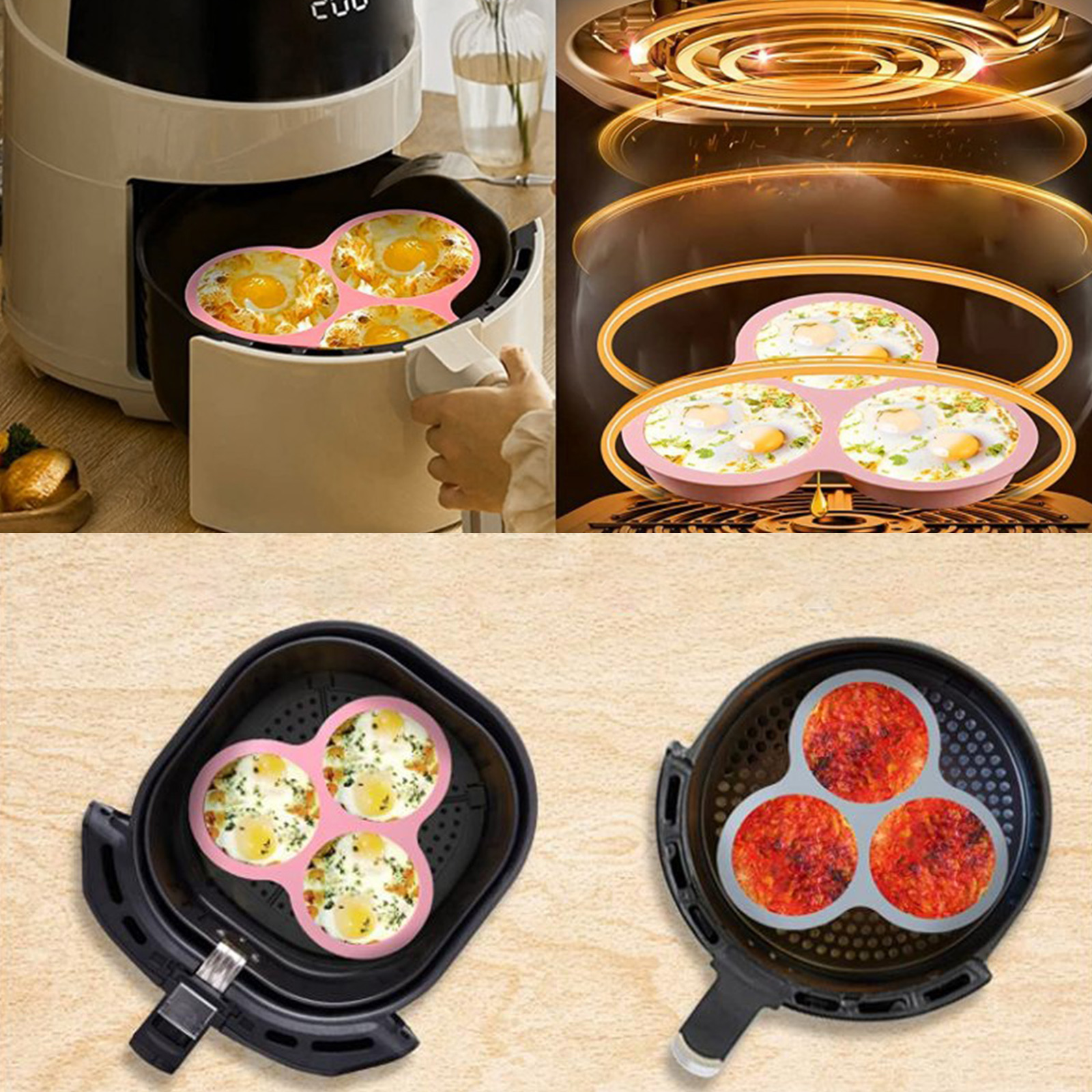 1/2pcs Silicone Air Fryer Egg  - Kitchen Appliances For Baking 评论和价格