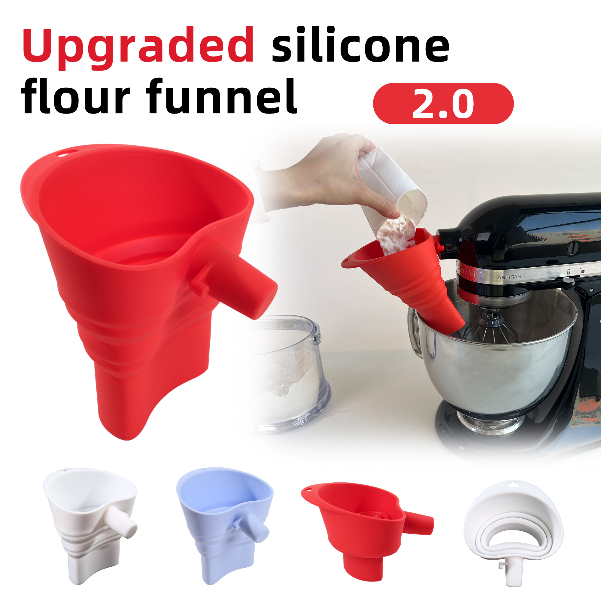 1/3pcs mix Silicone Flour Funn - Kitchen Appliances Sales 评论和价格