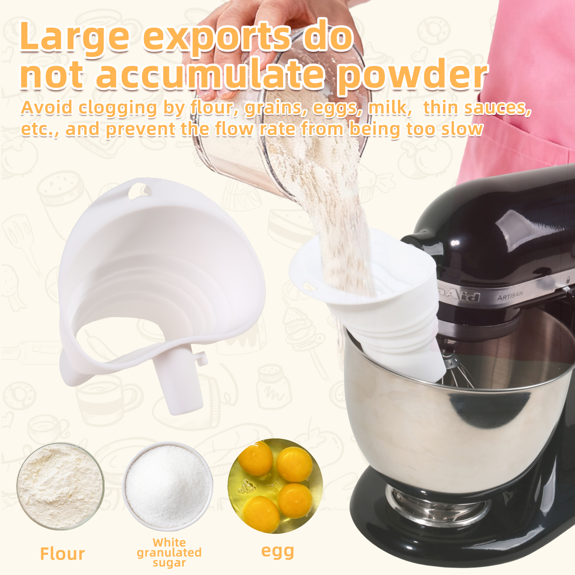 1/3pcs mix Silicone Flour Funn - Kitchen Appliances Sales 评论和价格